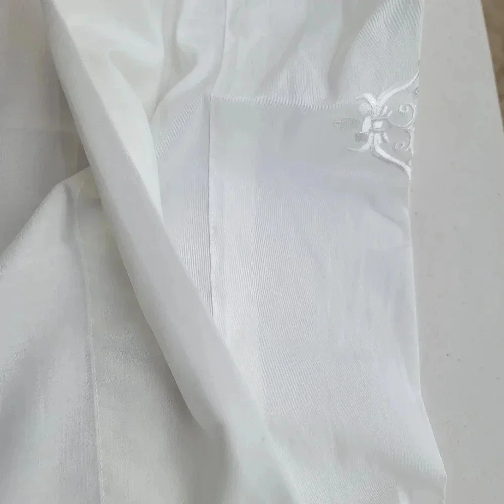One Panel Exclusive Fabrics Embroidered Faux Silk Curtain Ivory 50